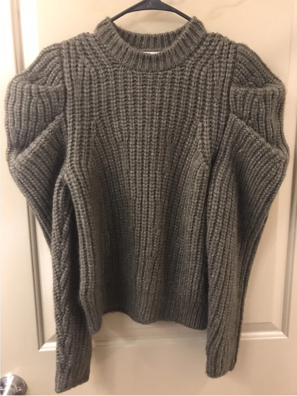 Ulla Johnson Olive Green Ribbed Alpaca Blend Sweater Sz S